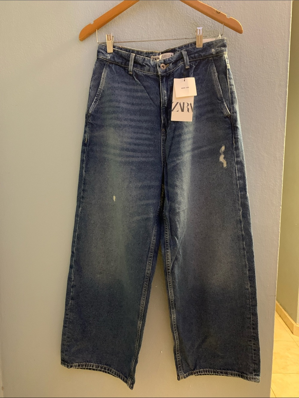 Zara Wide Leg Blue Jeans